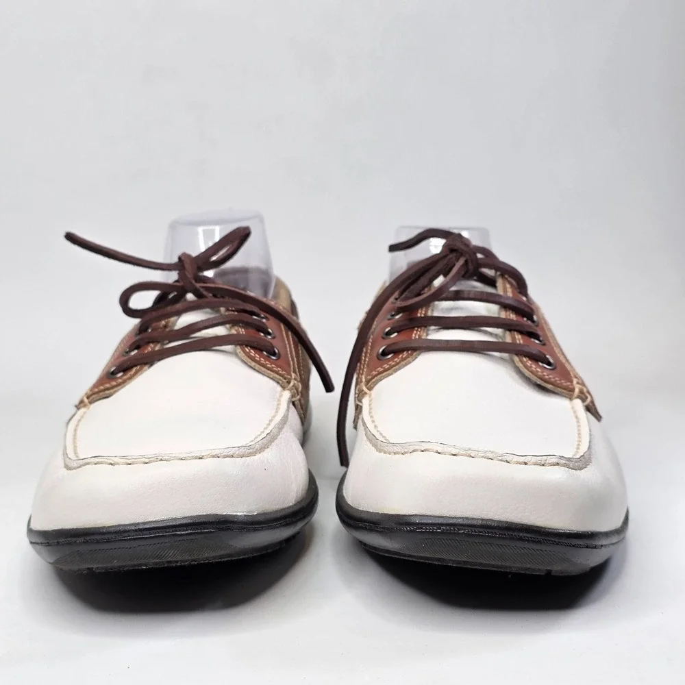 Kenneth Cole Unlisted Duck Quick Shoes Men's Size 15 White Brown Leather Casual